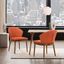 Sleek Orange Fabric Upholstered Side Chair with Walnut Wood Frame