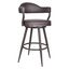 Vintage Brown Faux Leather Swivel Barstool with Metal Frame