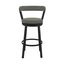 Kobe 30" Black Finish Swivel Bar Stool with Gray Faux Leather