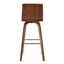 Vienna 26" Contemporary Swivel Barstool with Gray Faux Leather and Walnut Wood