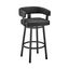 Lorin Black Faux Leather Swivel Bar Stool