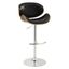 Naples Black Faux Leather Adjustable Swivel Bar Stool