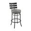 Modern Charm 42" Adjustable Swivel Bar Stool in Gray Faux Leather and Metal