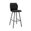 Modern Tandy Black Faux Leather 26" Counter Stool with Metal Frame