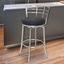 Sleek Modern 20" Black Leather Swivel Counter Stool