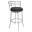 Sleek Modern 20" Black Leather Swivel Counter Stool