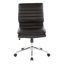 Black High Back Leather Swivel Office Chair with Metal Base