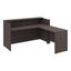 Storm Gray L-Shaped Reception Desk with Raised Shelf