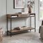 Modern Bronzed Metal & Gray Oak Console Table with Drawer Storage