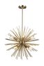 Satin Brass Sputnik 8-Light Geometric Chandelier with Dimmable LED