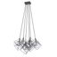 Matte Black and Polished Nickel Geometric 6-Light Chandelier