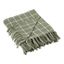 Artichoke Green Cotton Checked Plaid Cozy Throw, 50x60