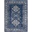 Elegant Navy Square Synthetic 5'3" X 7'3" Easy-Care Area Rug