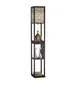 Etagere 63" White Floor Lamp with Shelf and Floral Shade