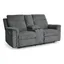 Gray Fabric Power Reclining Loveseat with Console and Cup Holders