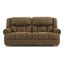 Brown Faux Leather Power Reclining Sofa with Rolled Arms