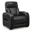 Black Leather Power Recliner with Diamond Stitching