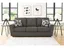 Slate Gray Fabric Loveseat with Removable Cushions