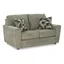 Pewter Gray Fabric Loveseat with Removable Cushions