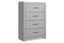 Gray and White Transitional Four Drawer Chest with Faux Marble Top