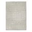 Cream and Taupe Geometric 8' x 10' Stain-Resistant Synthetic Rug