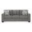 Deltona Graphite Gray Fabric Sofa with Track Arms