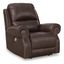 Walnut Leather Power Recliner with Metal Frame