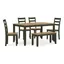 Transitional Natural Mango Wood and Green Dining Set with Bench