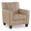 Amber Geometric Wood Accent Chair with Beige Upholstery