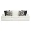 White Linen Stationary Sofa with Removable Cushions