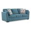 Teal Velvet Stationary Sofa with Pillow Back