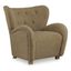 Camel Faux Shearling Tufted Wingback Accent Chair