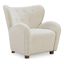 Ecru Faux Shearling Tufted Wingback Accent Chair