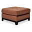 Brown Tufted Square Oversized Accent Ottoman with Dark Wood Trim