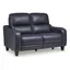 Ocean Blue Faux Leather Power Reclining Loveseat with Metal Legs