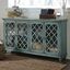 Antique Teal Blue Wood Accent Cabinet with Adjustable Shelving