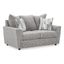 Light Gray Fabric Flared Arm Loveseat with Removable Cushions