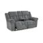 Slate Gray Fabric Power Reclining Loveseat with Cup Holder