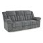 Slate Gray Fabric Power Reclining Sofa with Adjustable Headrest