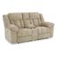 Wheat Beige Fabric Power Reclining Loveseat with Cup Holder