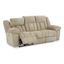 Beige Fabric Power Reclining Sofa with Pillow-Top Arms