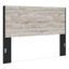 Light Gray and Black King Panel Headboard with Wood Grain Finish