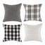 Farmhouse Charm Cotton-Polyester Blend 18" Square Pillow Covers, Black, Set of 4