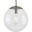 Brushed Nickel 10" Globe Pendant Light with Clear Glass Shade