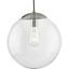 12-inch Brushed Nickel and Clear Glass Globe Pendant Light