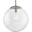 12-inch Brushed Nickel and Clear Glass Globe Pendant Light