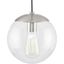 Atwell 8'' Brushed Nickel Glass Globe Pendant Light