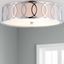 Aubrey Chrome Polished 15.5" LED Flush Mount with Linen Shade