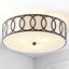 Aubrey Contemporary 15.5" LED Flush Mount in Oil Rubbed Bronze with Linen Shade