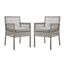 Aura Gray Wicker Rattan Outdoor Dining Armchair Set